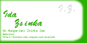 ida zsinka business card